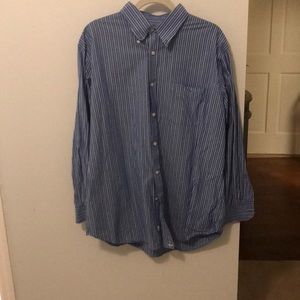 Blue and white striped dress shirt